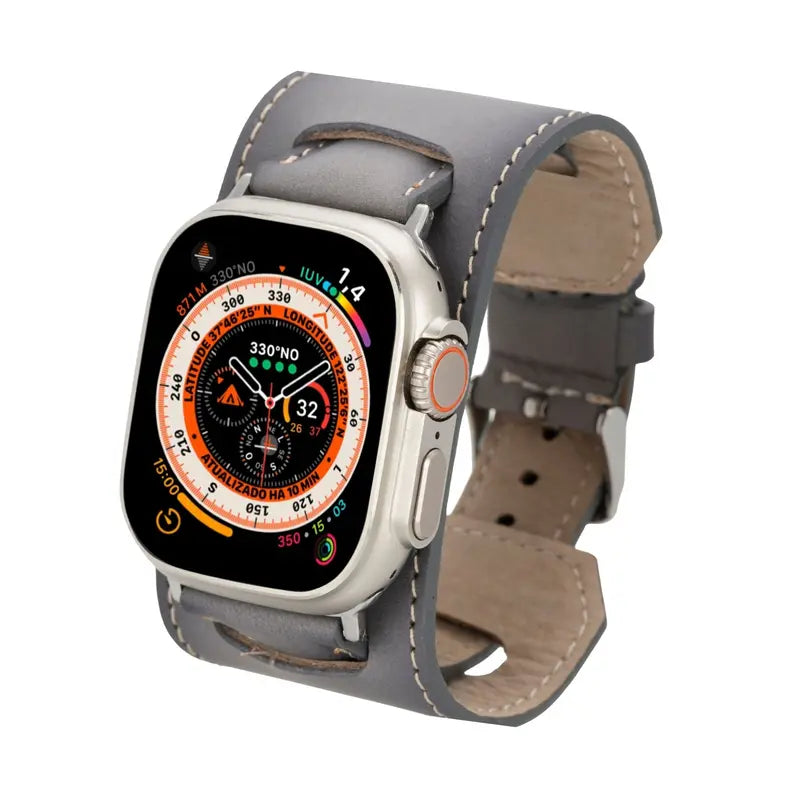 Moorcroft Cuff Leather Bands for Apple Watch Ultra,8,7 and SE Toronata