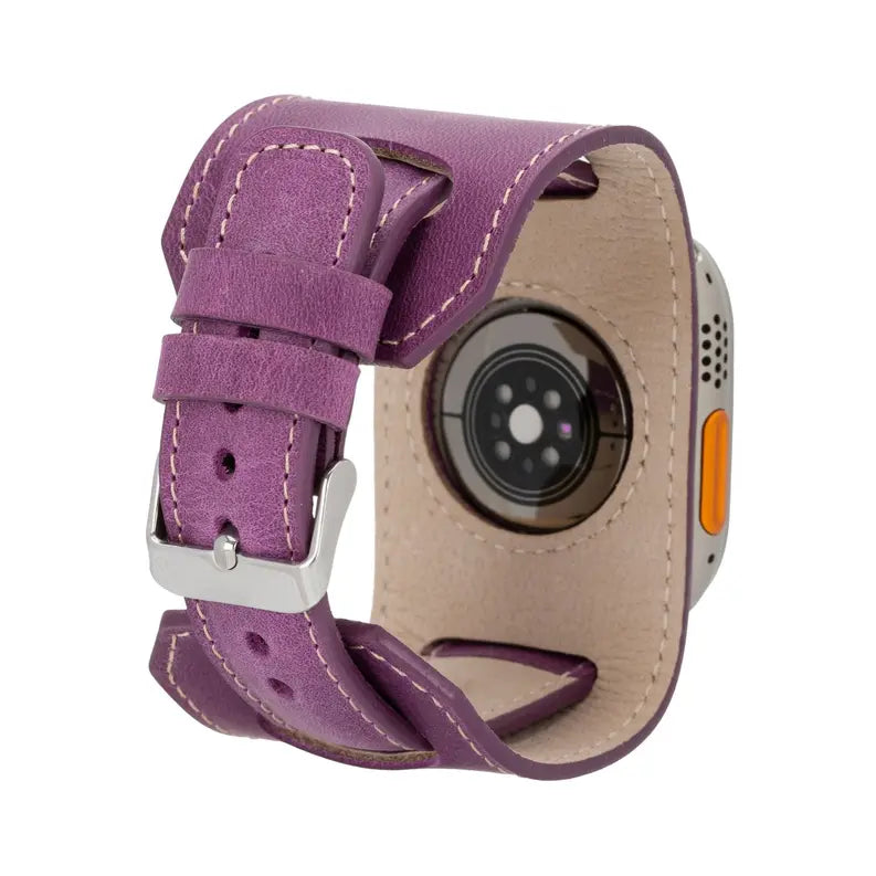 Moorcroft Cuff Leather Bands for Apple Watch Ultra,8,7 and SE Toronata