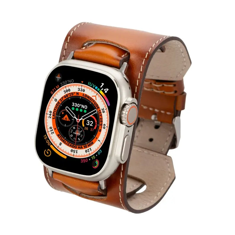Moorcroft Cuff Leather Bands for Apple Watch Ultra,8,7 and SE Toronata