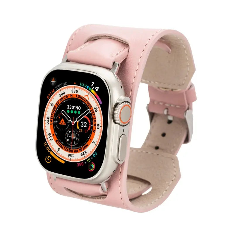 Moorcroft Cuff Leather Bands for Apple Watch Ultra,8,7 and SE Toronata