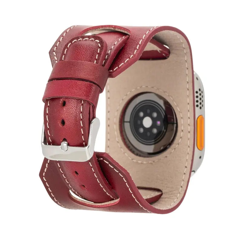 Moorcroft Cuff Leather Bands for Apple Watch Ultra,8,7 and SE Toronata