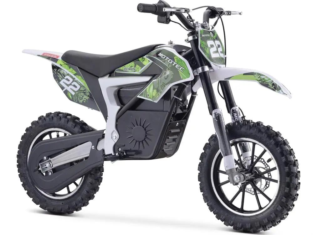 Mototec 36v 500w Demon Electric Dirt Bike Lithium Green MotoTec