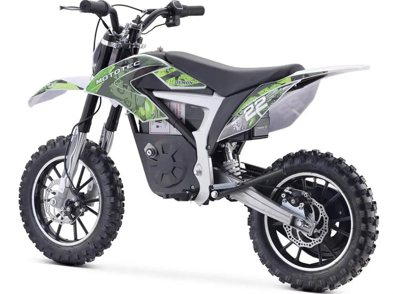 Mototec 36v 500w Demon Electric Dirt Bike Lithium Green MotoTec