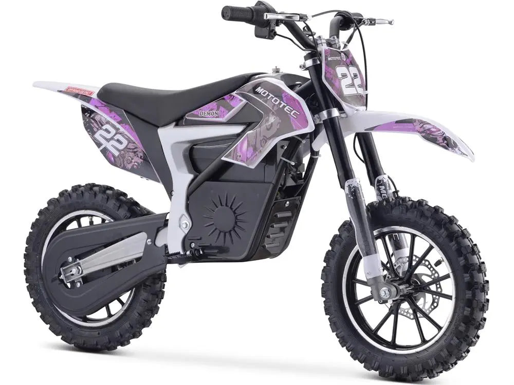 Mototec 36v 500w Demon Electric Dirt Bike Lithium Purple MotoTec