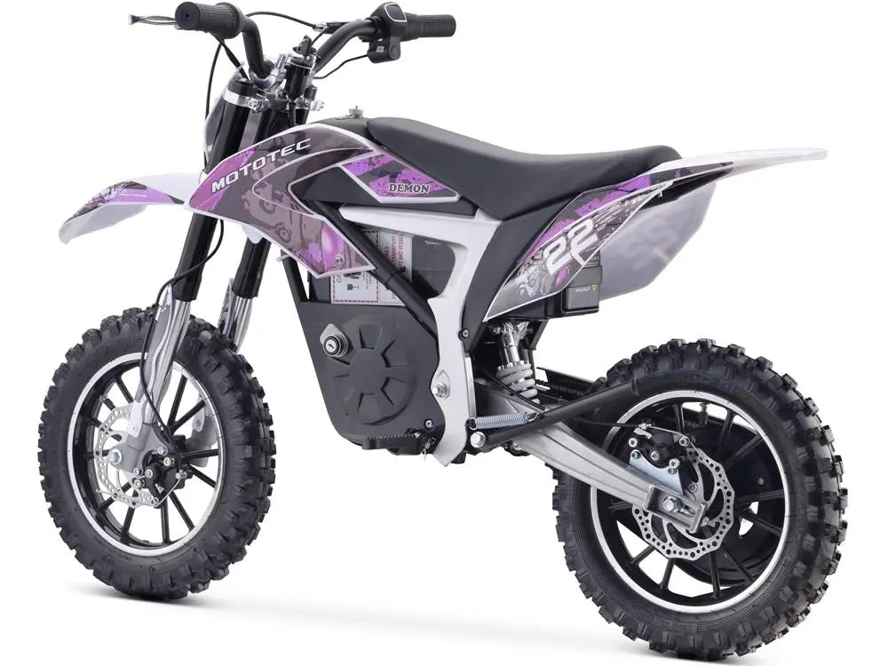 Mototec 36v 500w Demon Electric Dirt Bike Lithium Purple MotoTec
