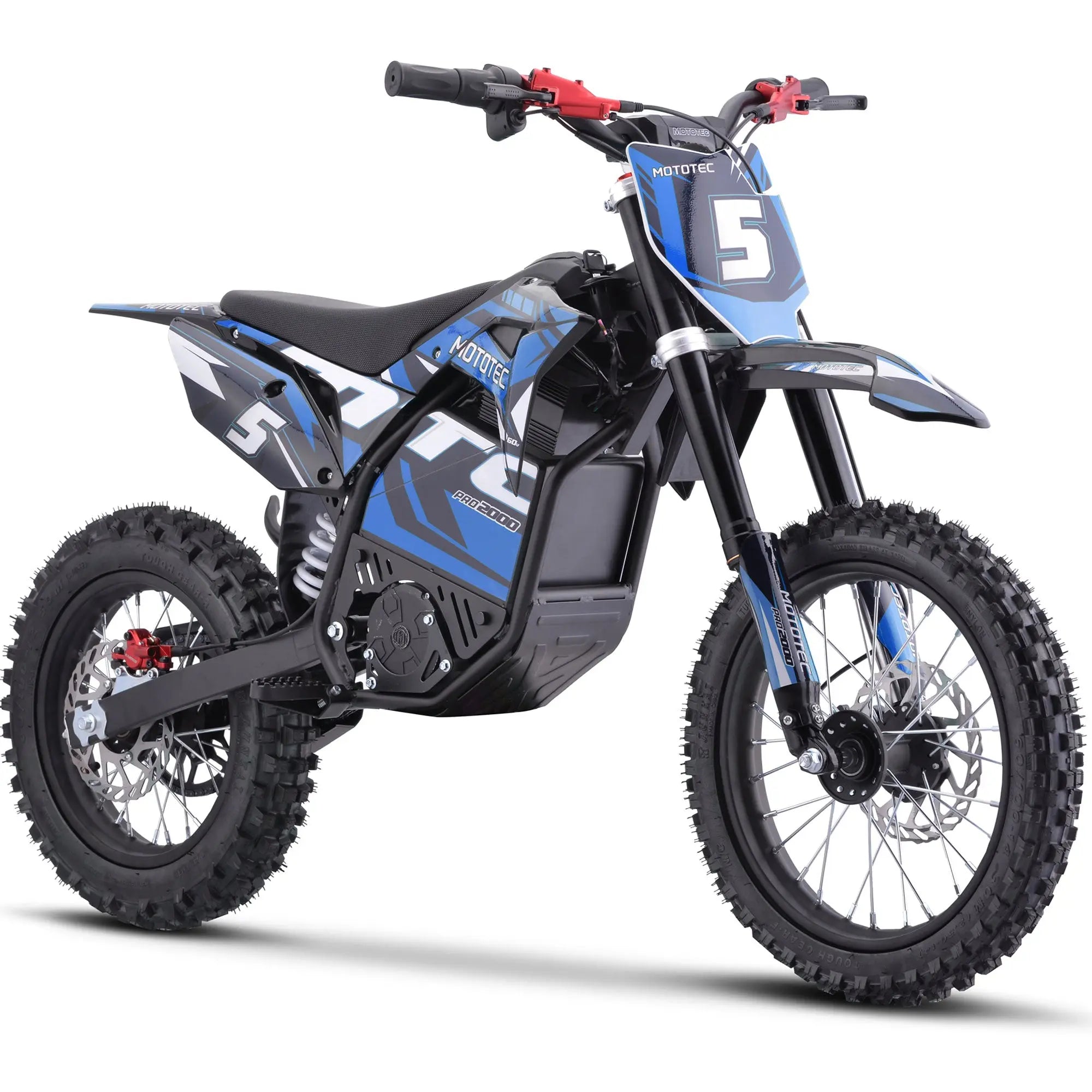 Mototec 60v Pro Electric Dirt Bike 2000w Lithium Blue MotoTec