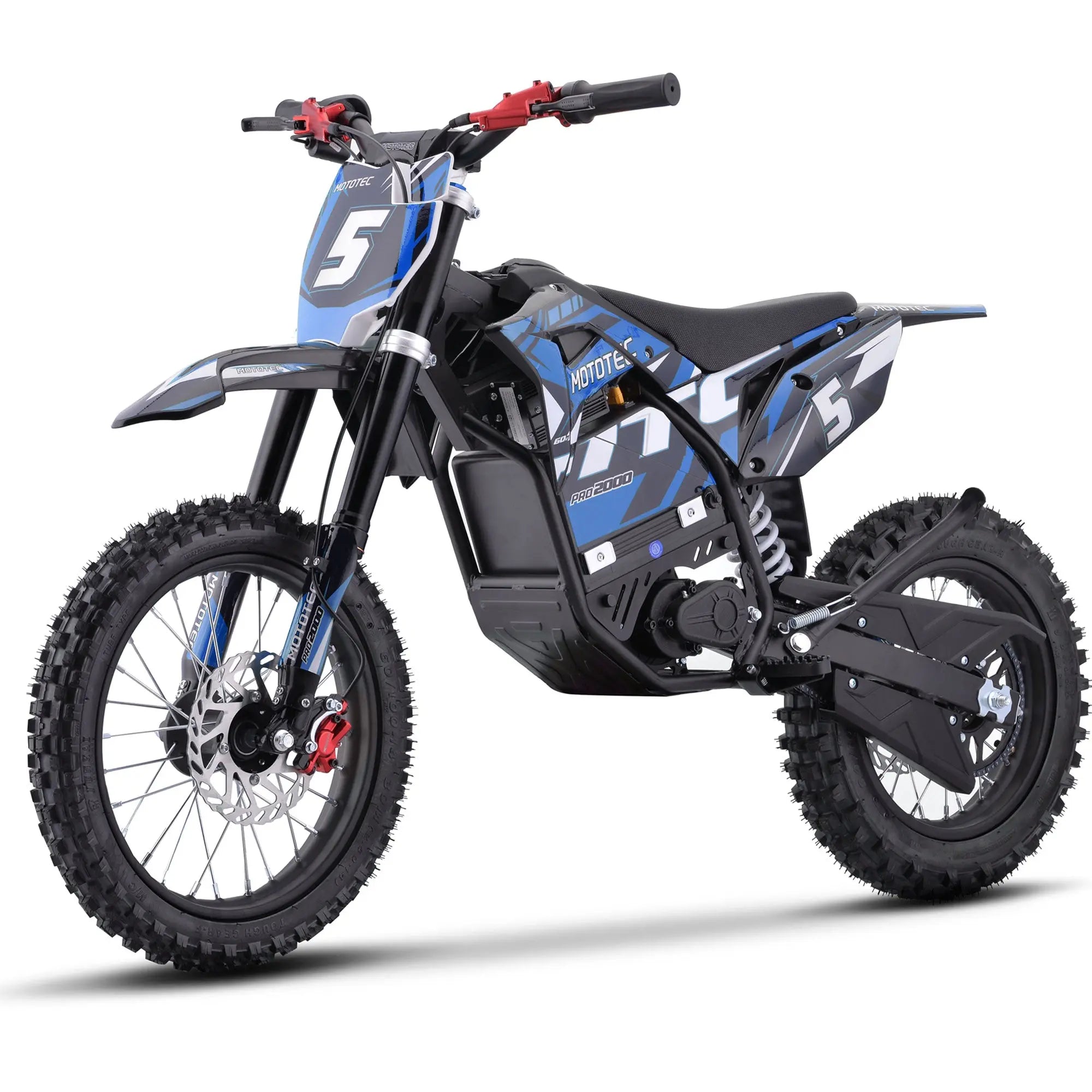 Mototec 60v Pro Electric Dirt Bike 2000w Lithium Blue MotoTec