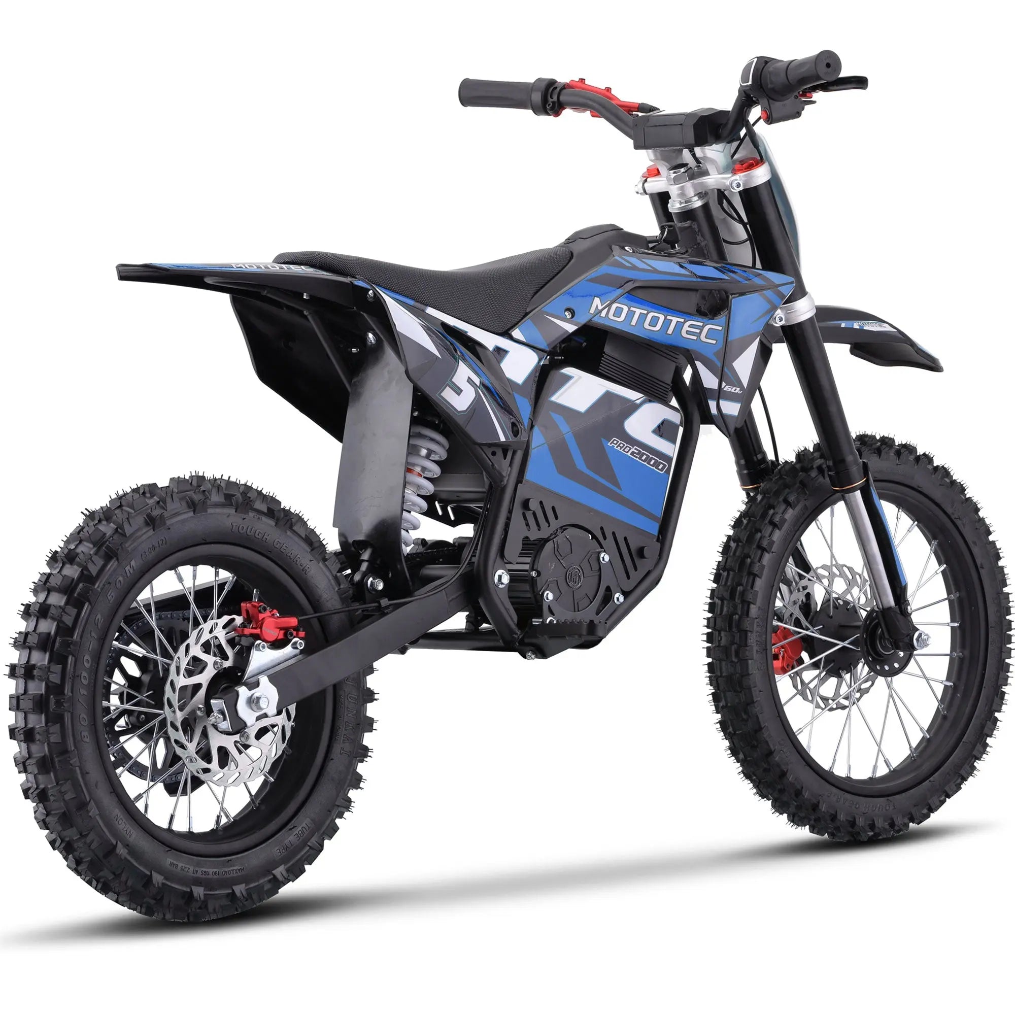 Mototec 60v Pro Electric Dirt Bike 2000w Lithium Blue MotoTec