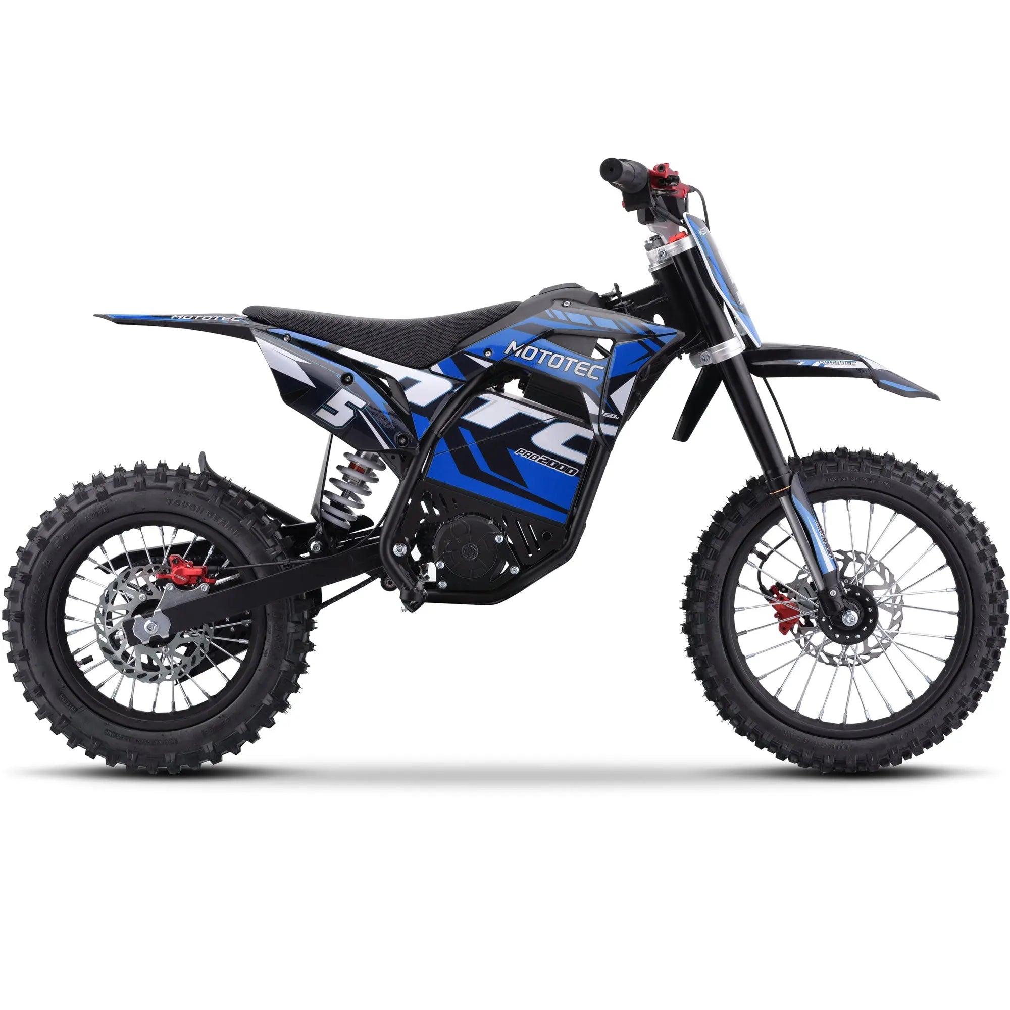Mototec 60v Pro Electric Dirt Bike 2000w Lithium Blue MotoTec