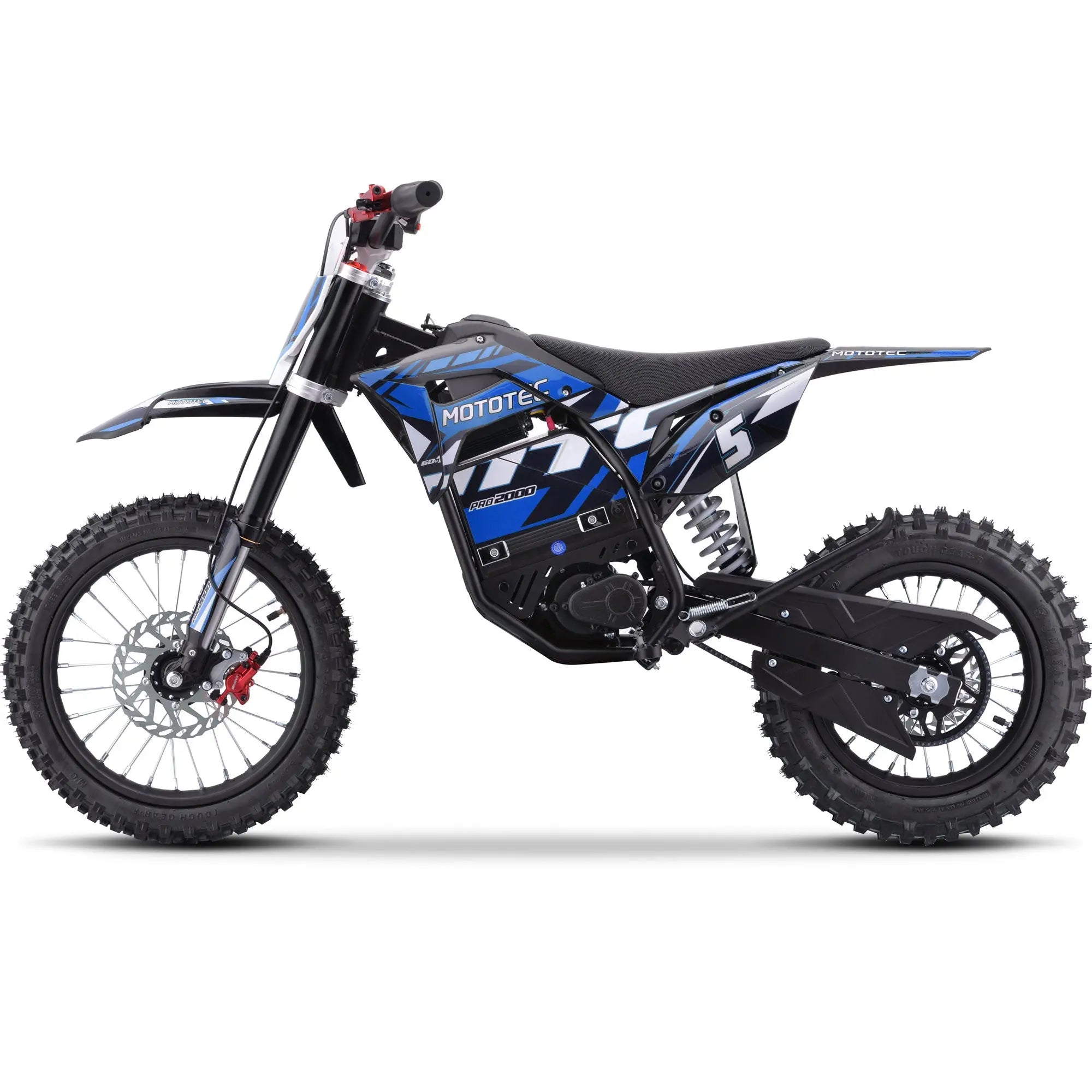 Mototec 60v Pro Electric Dirt Bike 2000w Lithium Blue MotoTec