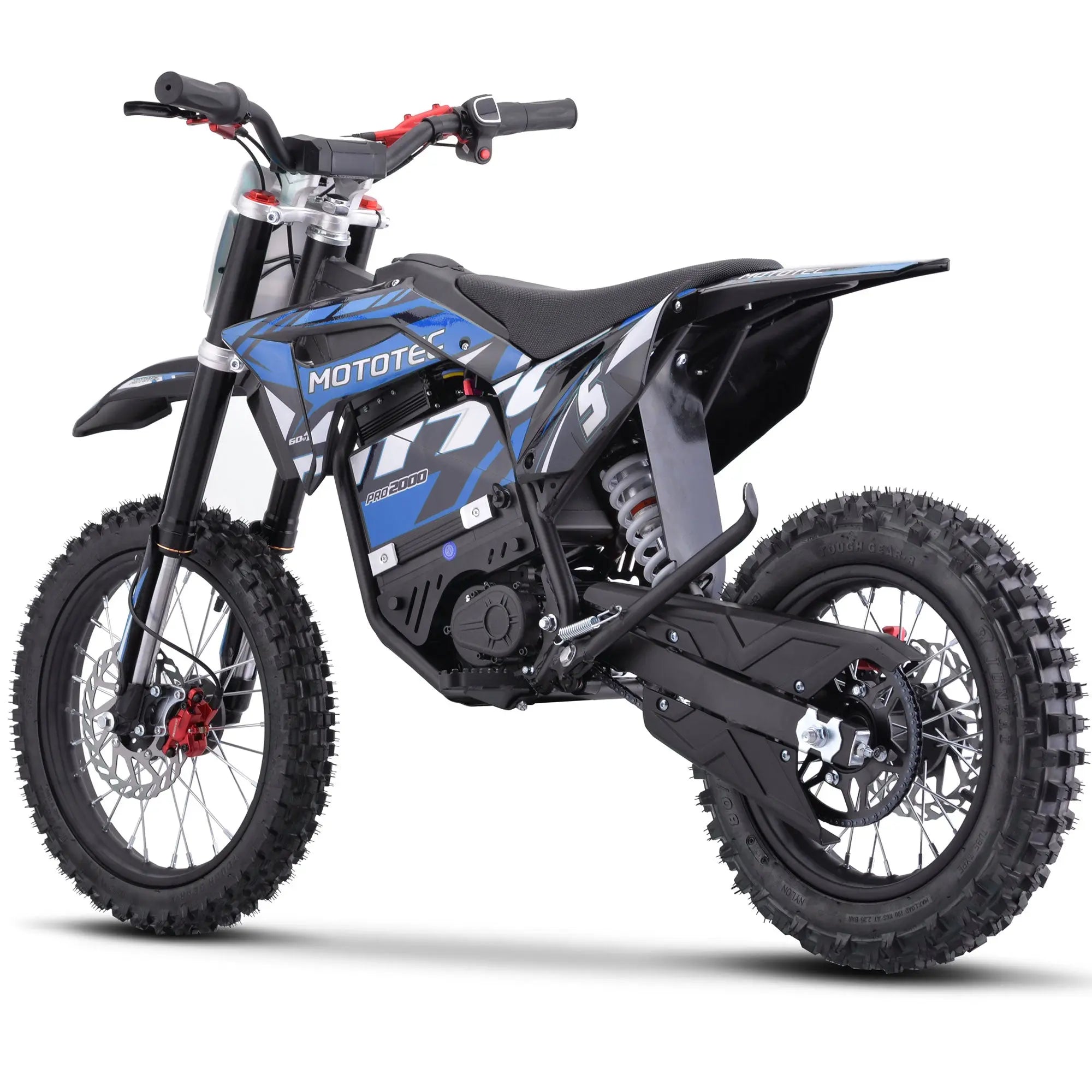 Mototec 60v Pro Electric Dirt Bike 2000w Lithium Blue MotoTec