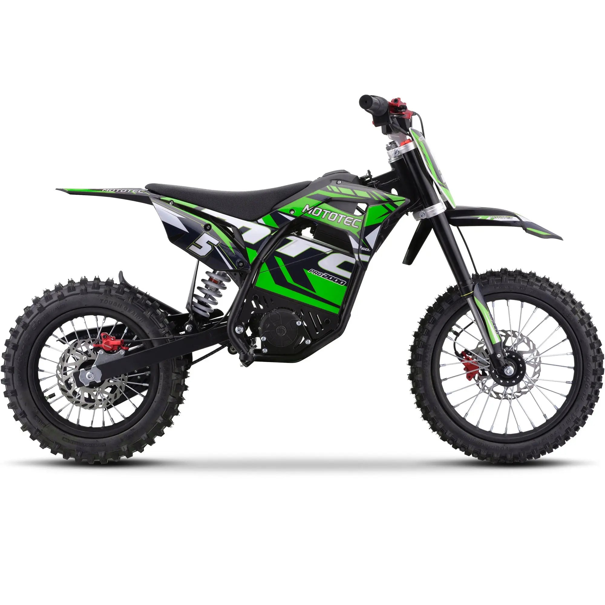 Mototec 60v Pro Electric Dirt Bike 2000w Lithium Green MotoTec