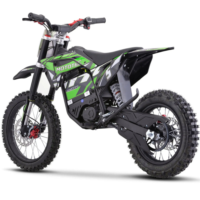 Mototec 60v Pro Electric Dirt Bike 2000w Lithium Green MotoTec