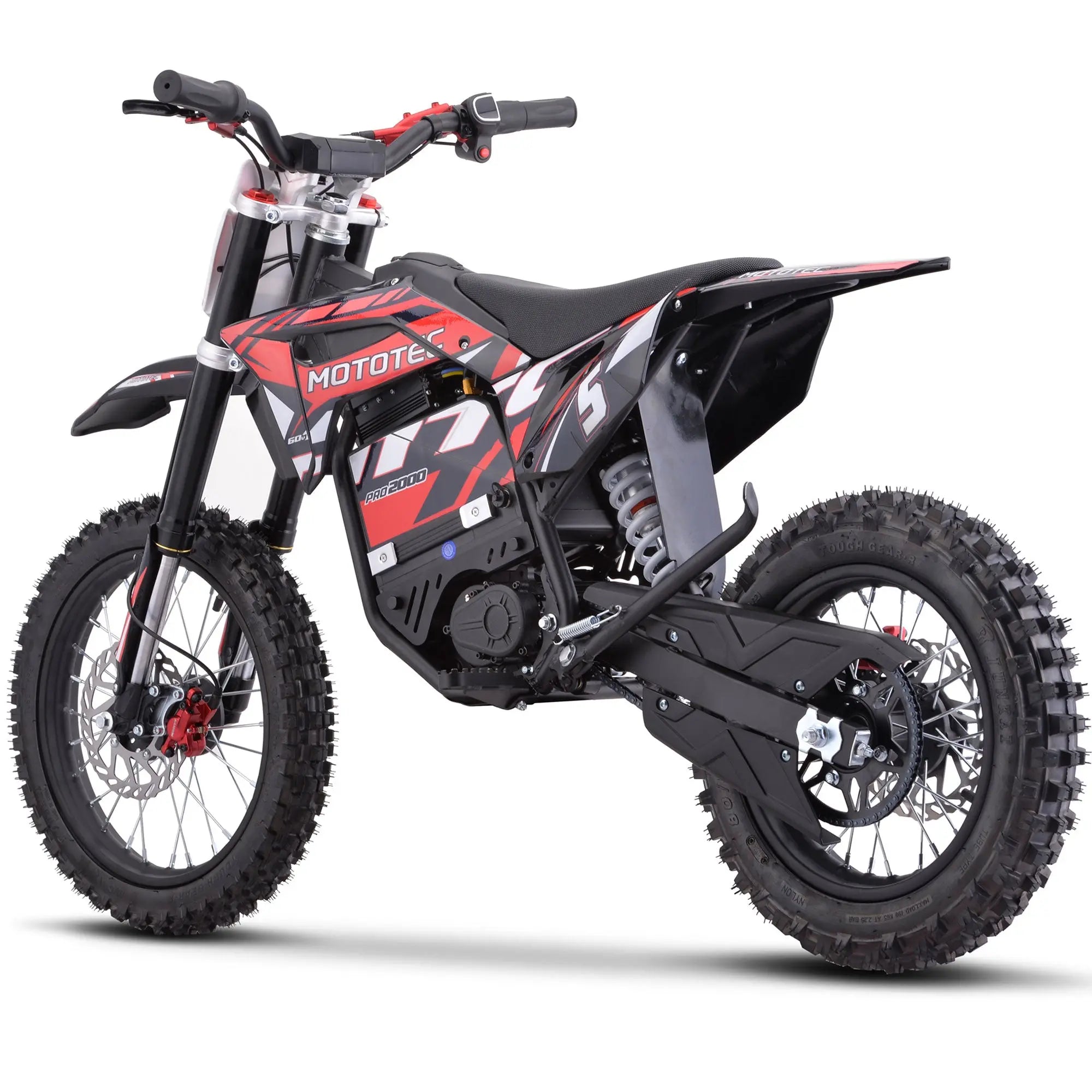 Mototec 60v Pro Electric Dirt Bike 2000w Lithium Red MotoTec