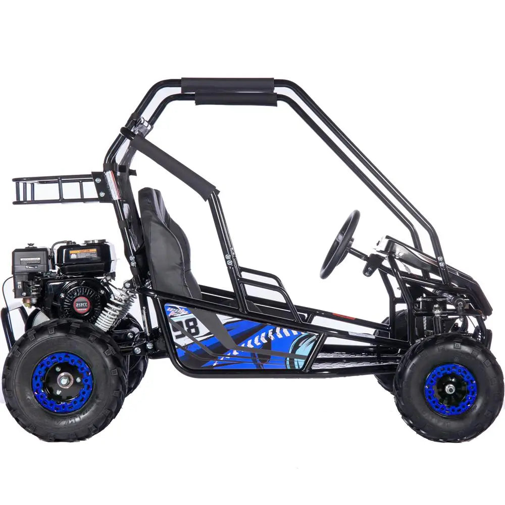 Mototec Mud Monster Xl 212cc 2 Seat Go Kart Full Suspension Blue MotoTec