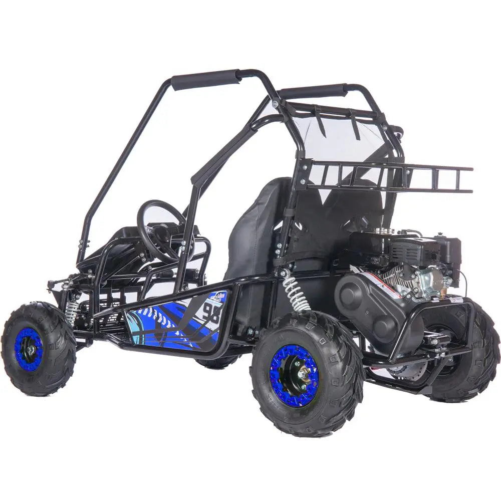 Mototec Mud Monster Xl 212cc 2 Seat Go Kart Full Suspension Blue MotoTec
