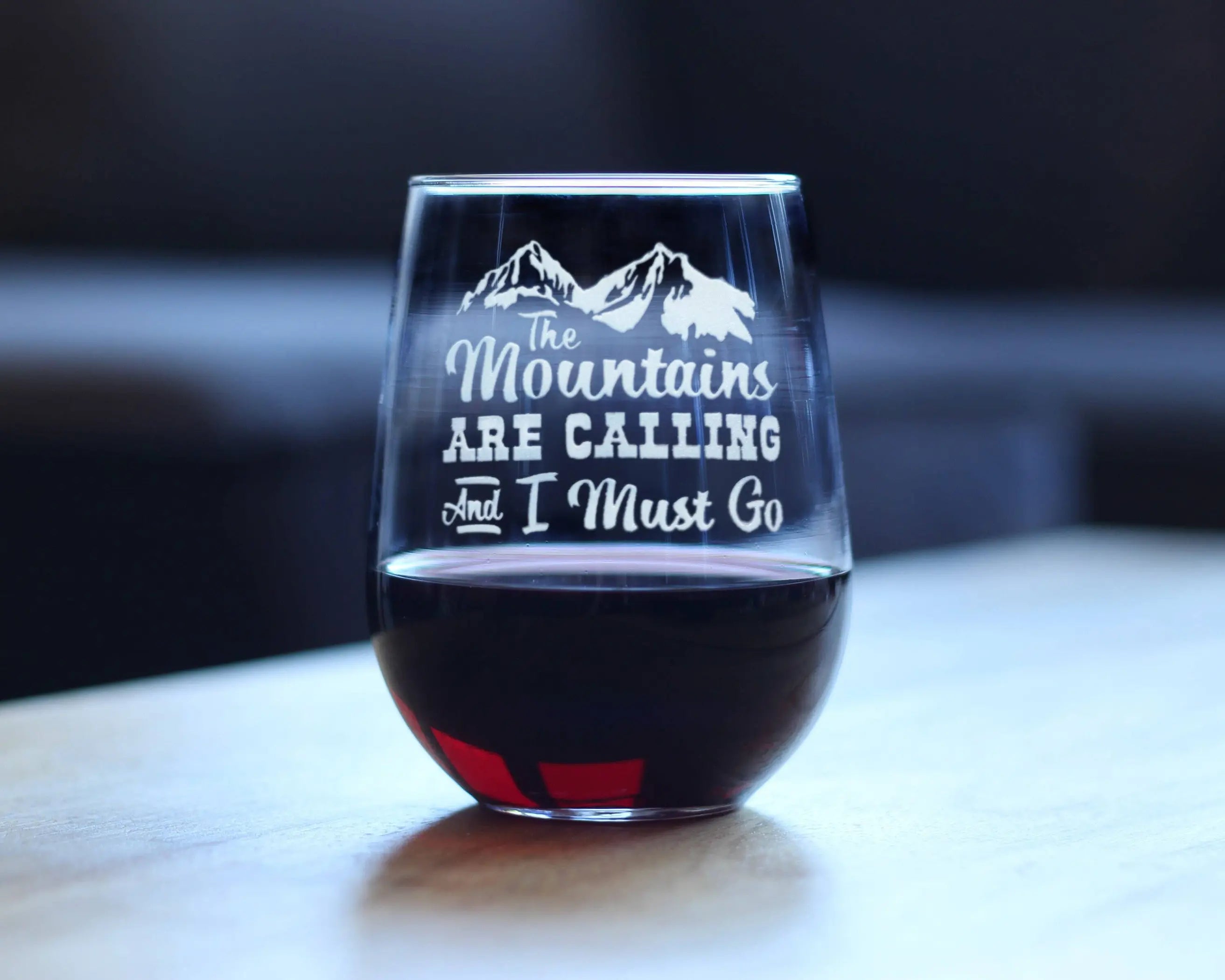 Mountains are Calling Stemless Wine Glass - Outdoorsy Gifts Bevvee