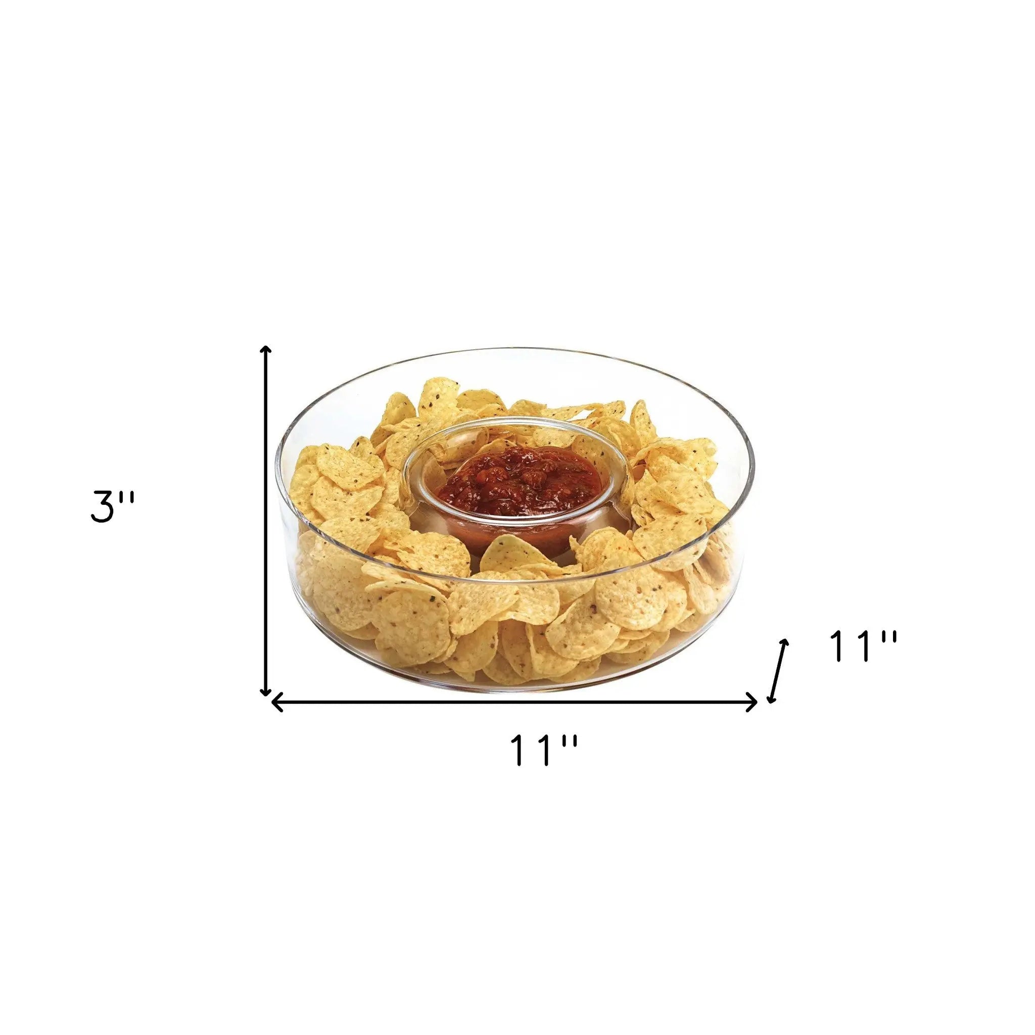 Mouth Blown European Crystal Chip N Dip Homeroots Kitchen & Dining