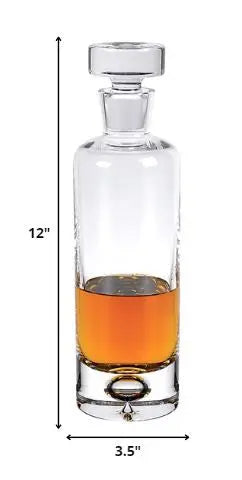 Mouth Blown European Crystal Round Decanter 28 Oz Homeroots Kitchen & Dining