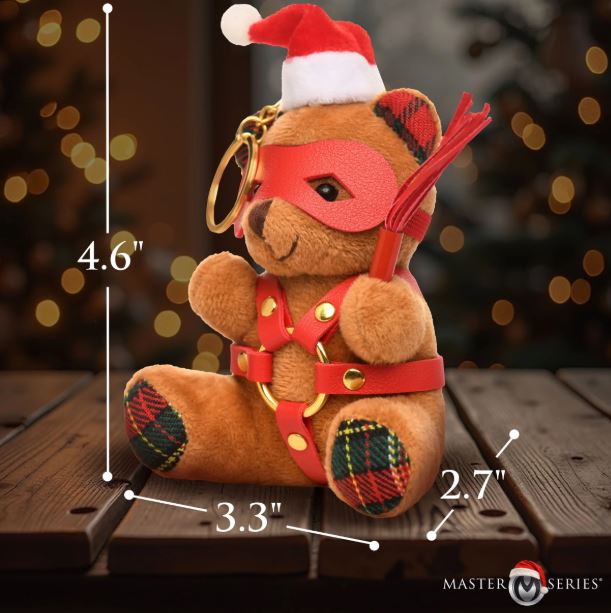 Ms Holiday Bondage Bear Keychain Brown - GreatEagleInc