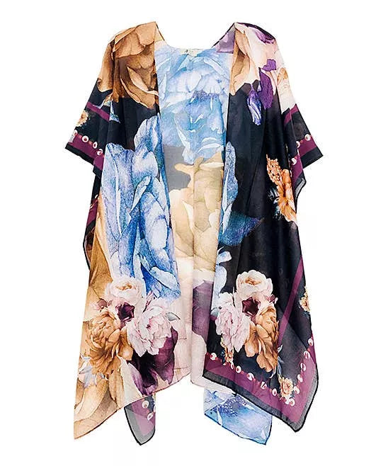 Multi Peonies Kimono JC Sunny Fashion
