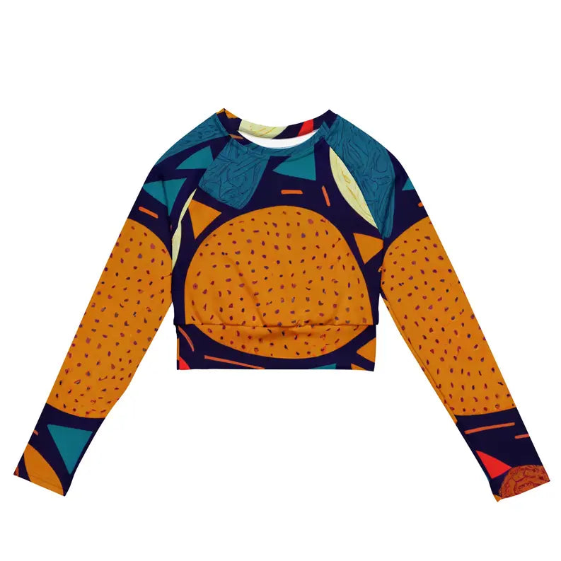 Multicolored Women's Long Sleeve Crop Top Adirelounge