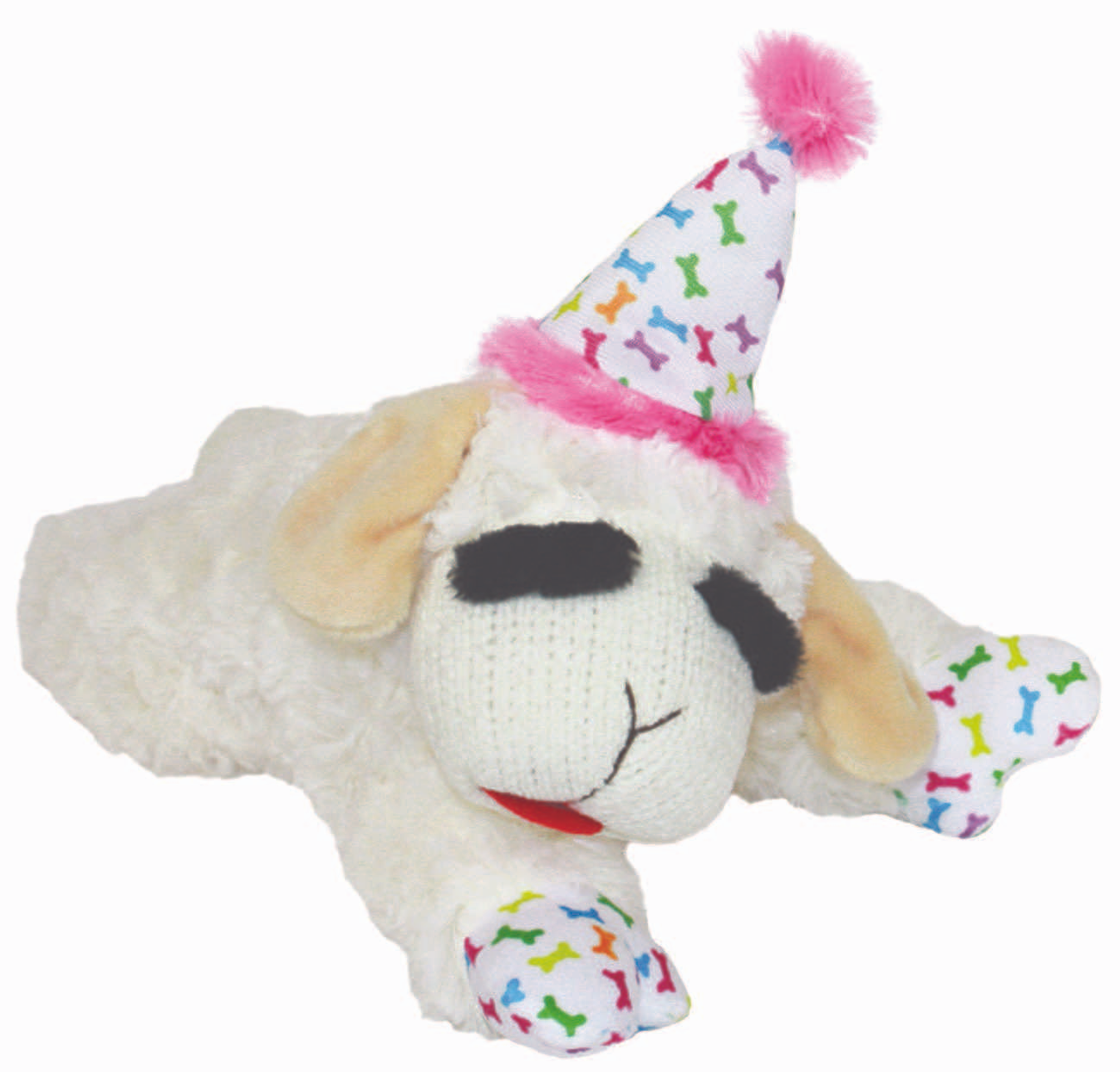 Multipet Lamb Chop w/ Birthday Hat Plush Dog Toy Multipet