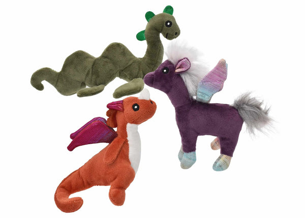 Multipet Mythical Creatures Plush Dog Toy Assorted Animals Multipet