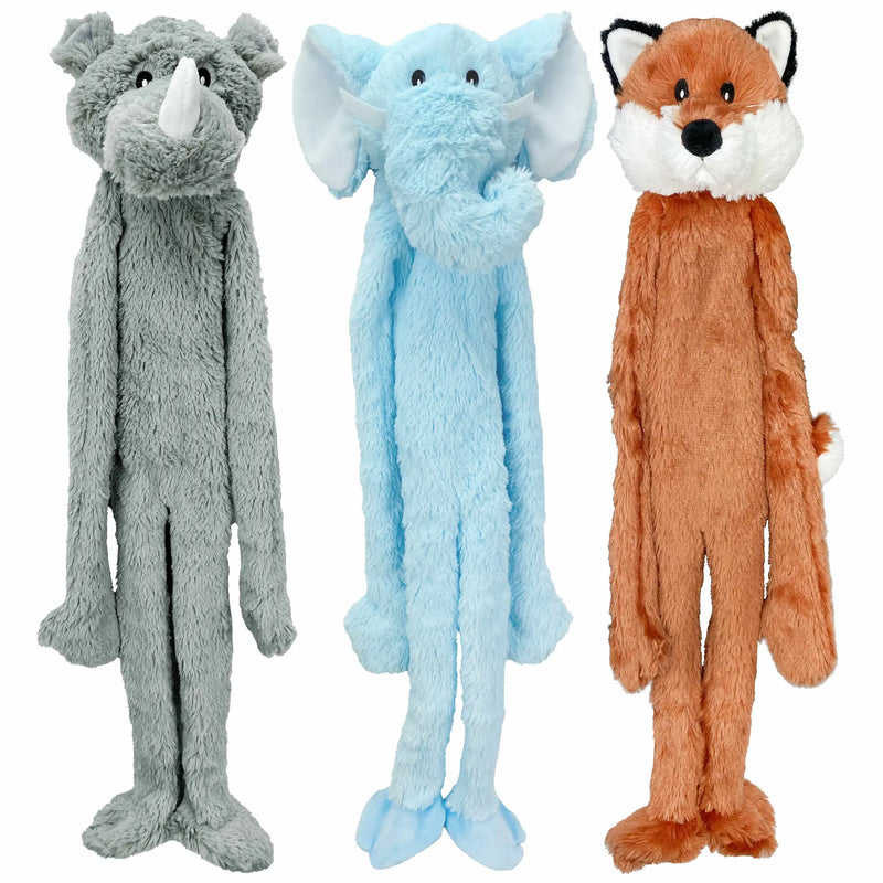 Multipet Swingin' Flatties Plush Dog Toy Assorted Animals 27" Multipet