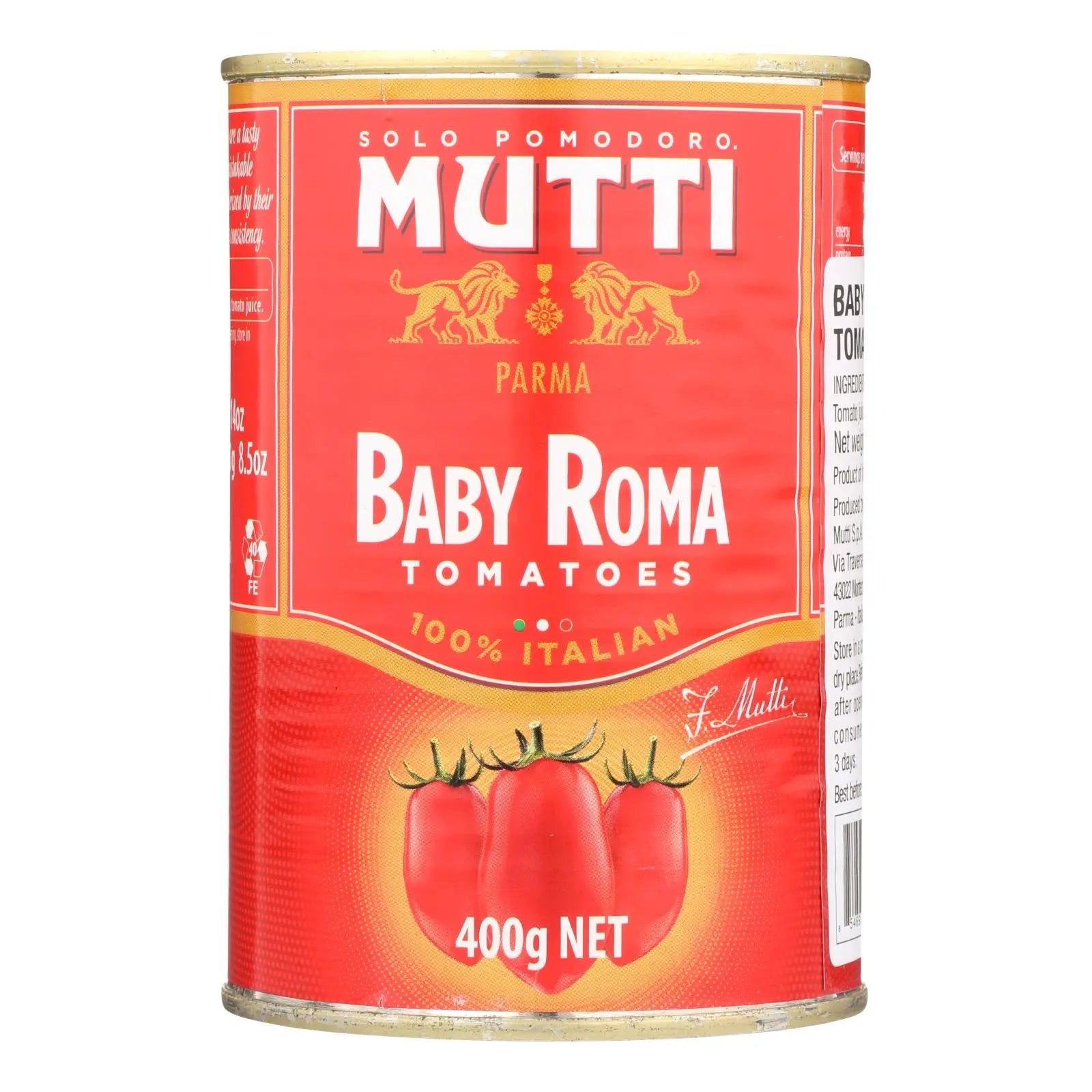 Mutti Parma, Baby Roma Tomatoes - Case Of 12 - 14 Oz - GreatEagleInc