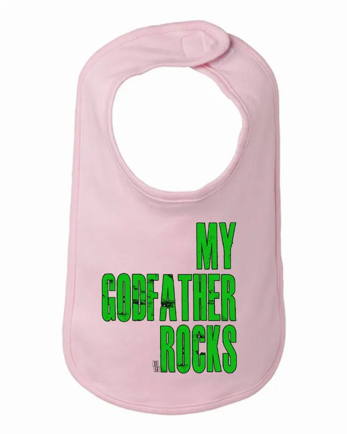 My Godfather Rocks Cute Baby and Toddler Bib  One Size Bad Baby Inc