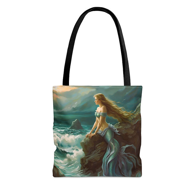 Mystic Sea Mermaid Inspired  Tote Bags by Fantasia Moon Fantasia Moon