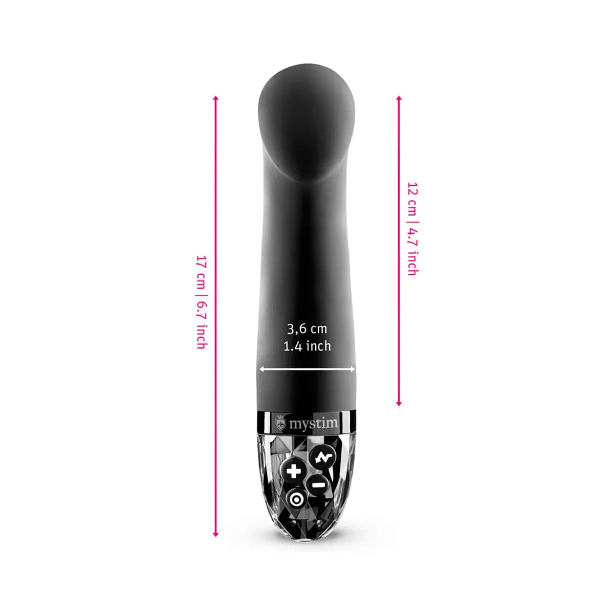 Mystim Right on Ron E-Stim Vibrator Blk Mystim