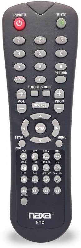 NAXA Original Replacement Remote Control for Naxa NT and NTD Model 12 Volt TVs and TV/DVD Combo Players Naxa Electronics