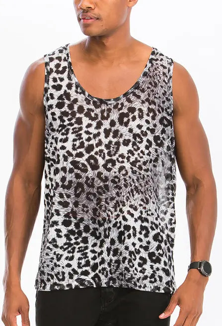 NEUTRAL LEOPARD SPOT TANK WEIV