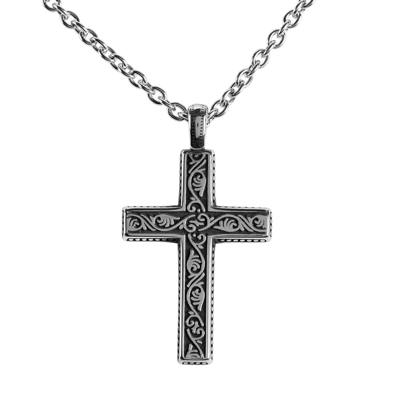 NK Stainless Steel Swirls Cross 24in Dicksons Inc