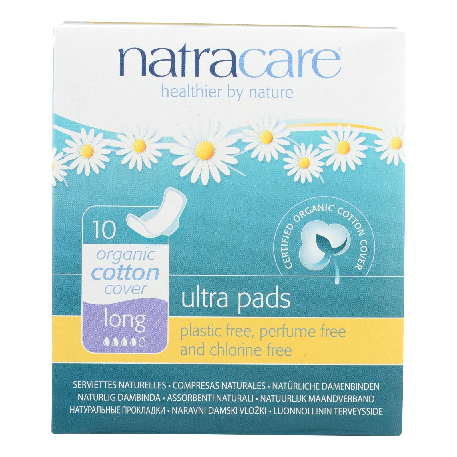 Natracare Natural Uitra Pads W/wings - Long W/organic Cotton Cover - 10 Pack Natracare