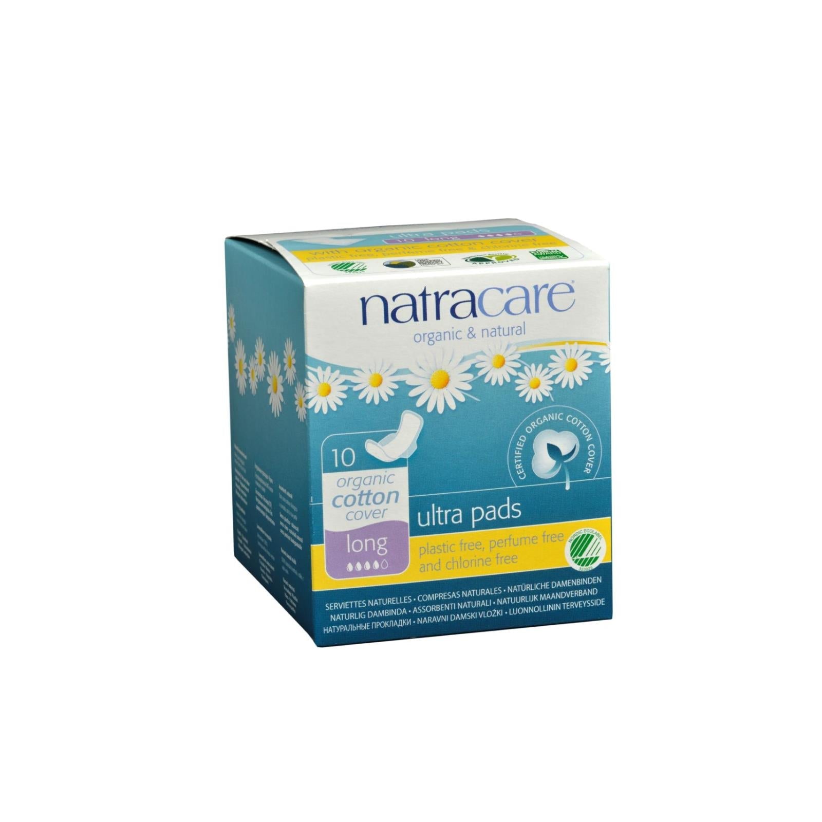 Natracare Natural Uitra Pads W/wings - Long W/organic Cotton Cover - 10 Pack Natracare