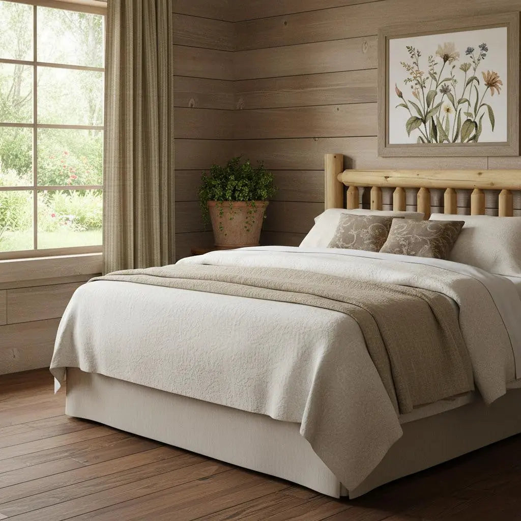 Natural Cedar Log Double Headboard - GreatEagleInc