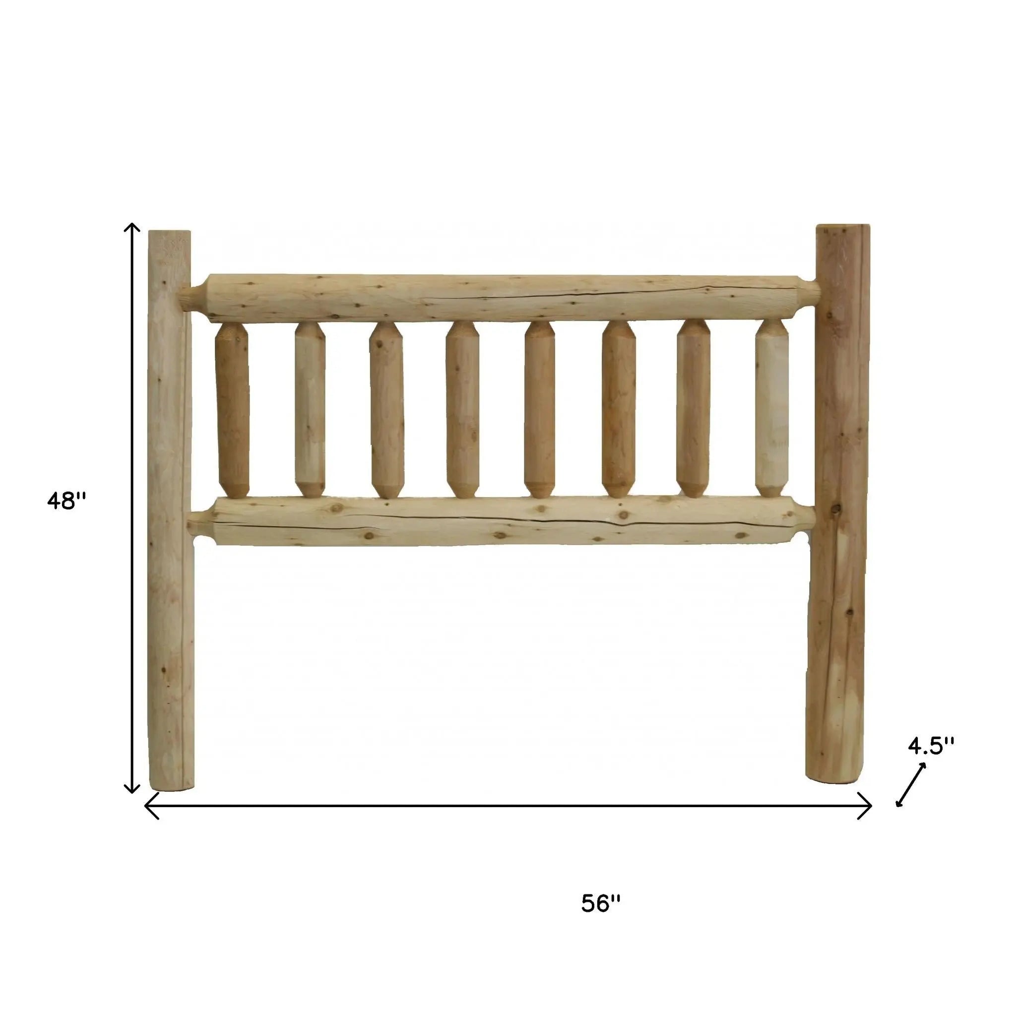 Natural Cedar Log Double Headboard - GreatEagleInc