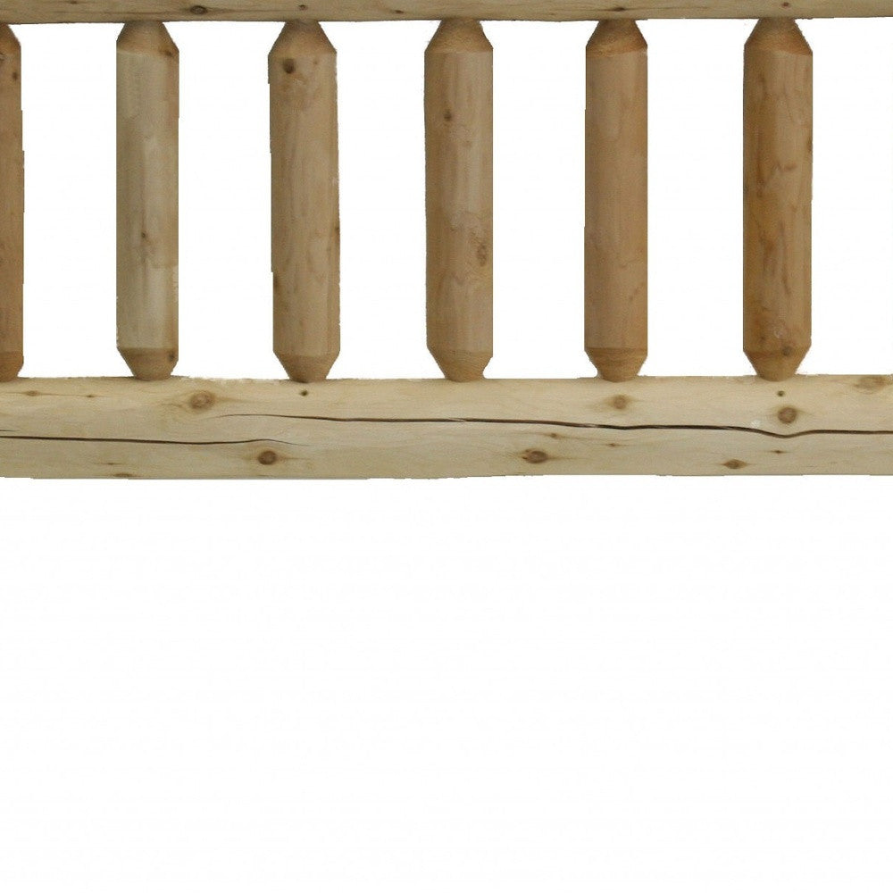Natural Clear Finish Cedar Log Twin Headboard - GreatEagleInc