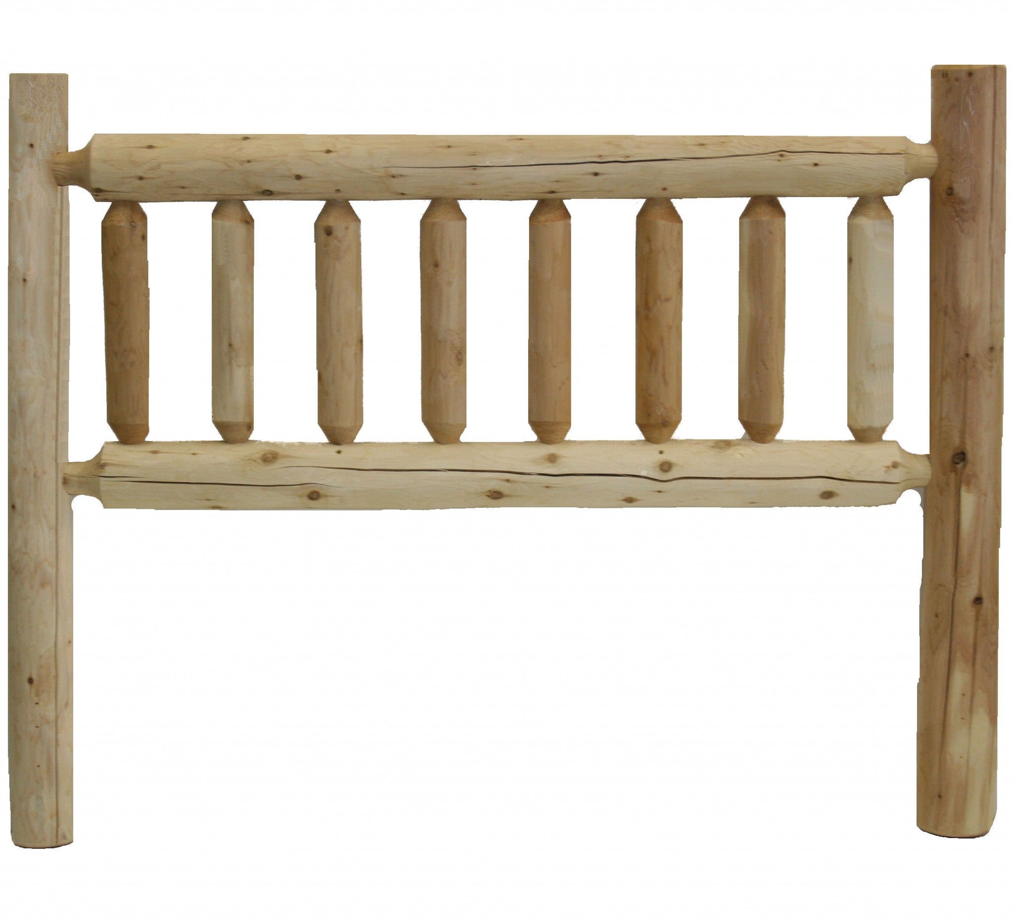 Natural Clear Finish Cedar Log Twin Headboard - GreatEagleInc