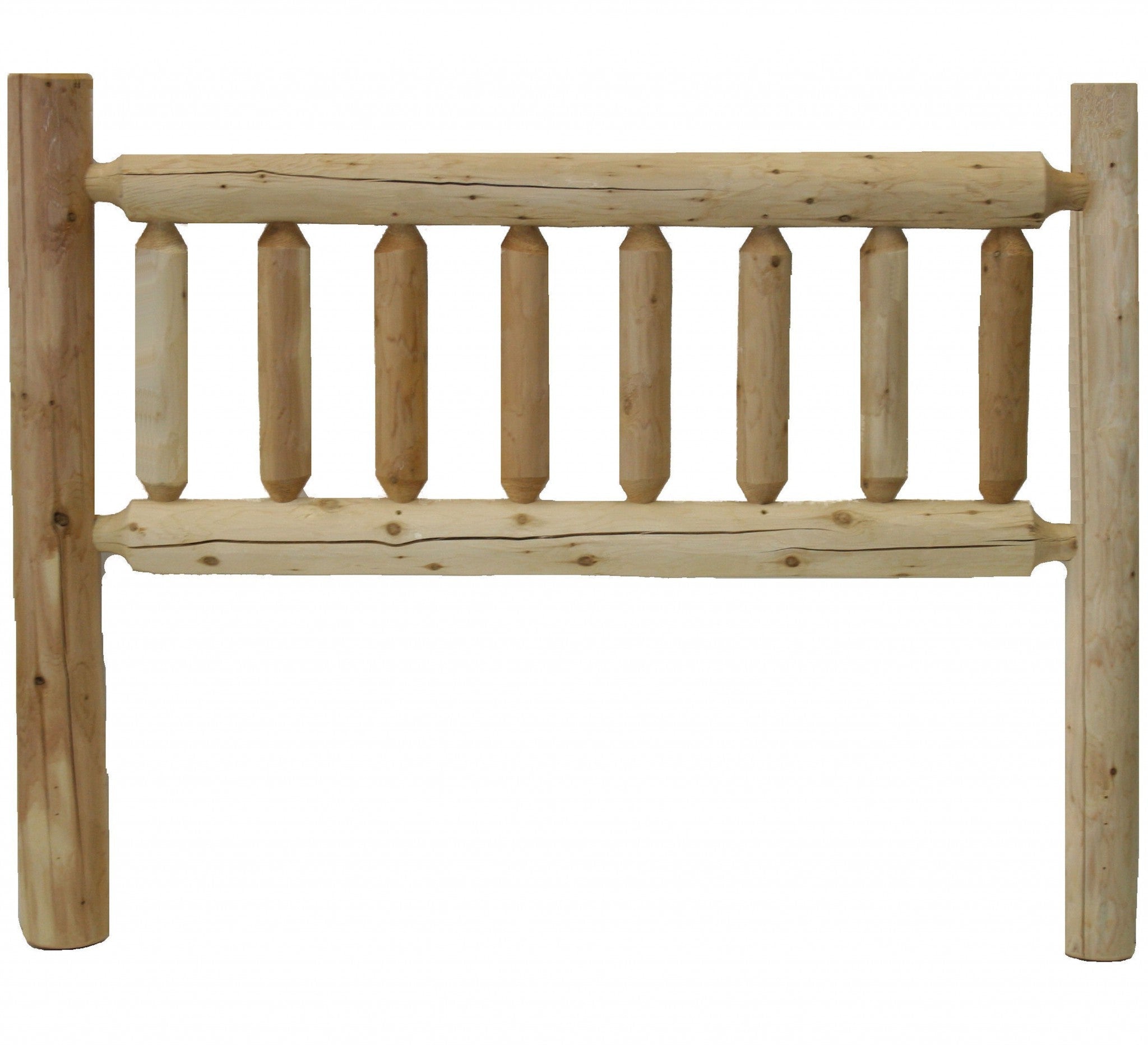 Natural Clear Finish Cedar Log Twin Headboard - GreatEagleInc