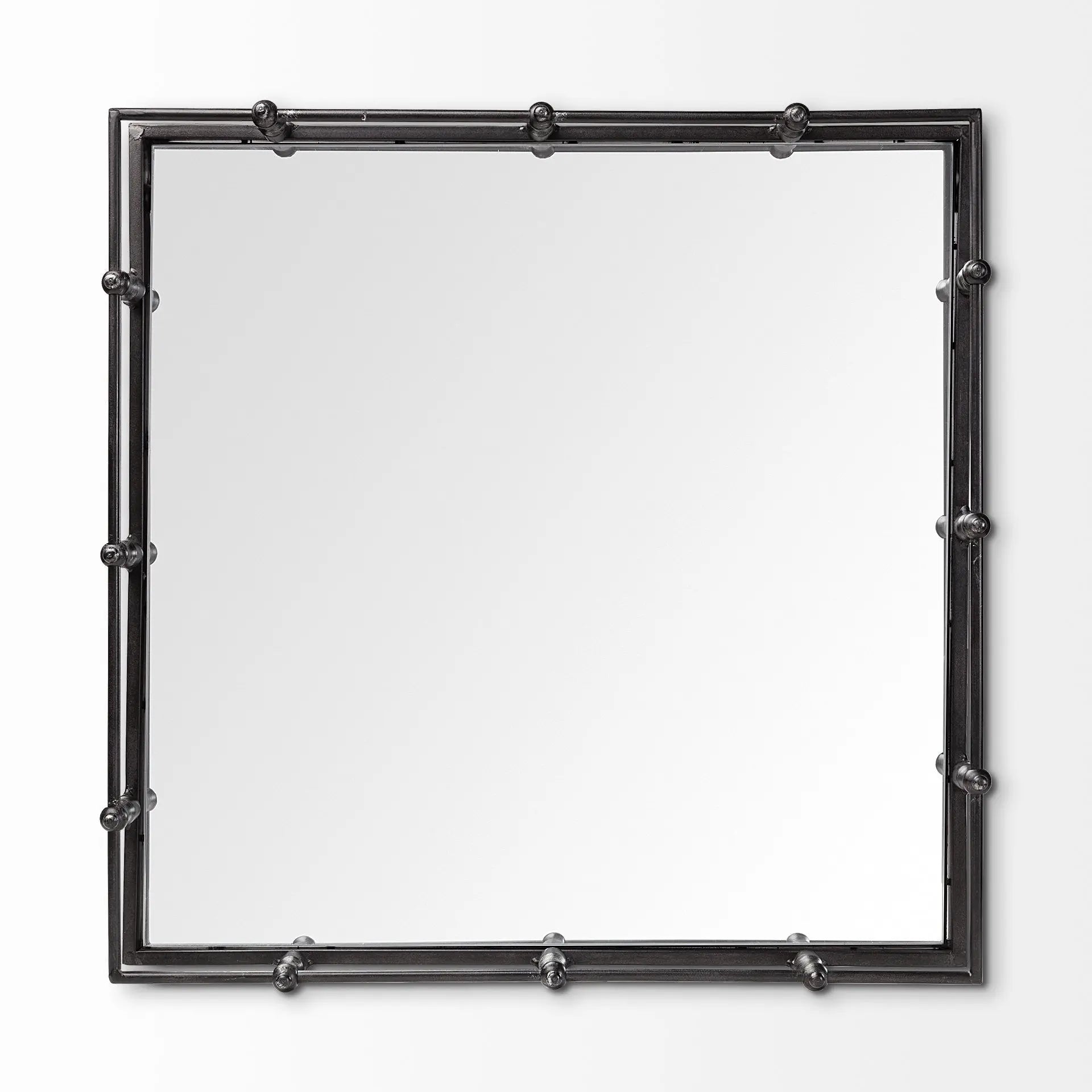 Natural Finish Metal With Mirrored Glass Bottom And Railing Handle Tray Homeroots Kitchen & Dining