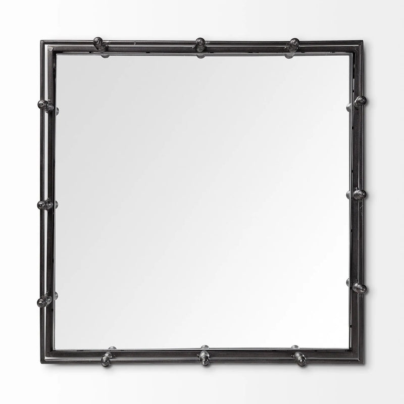Natural Finish Metal With Mirrored Glass Bottom And Railing Handle Tray Homeroots Kitchen & Dining