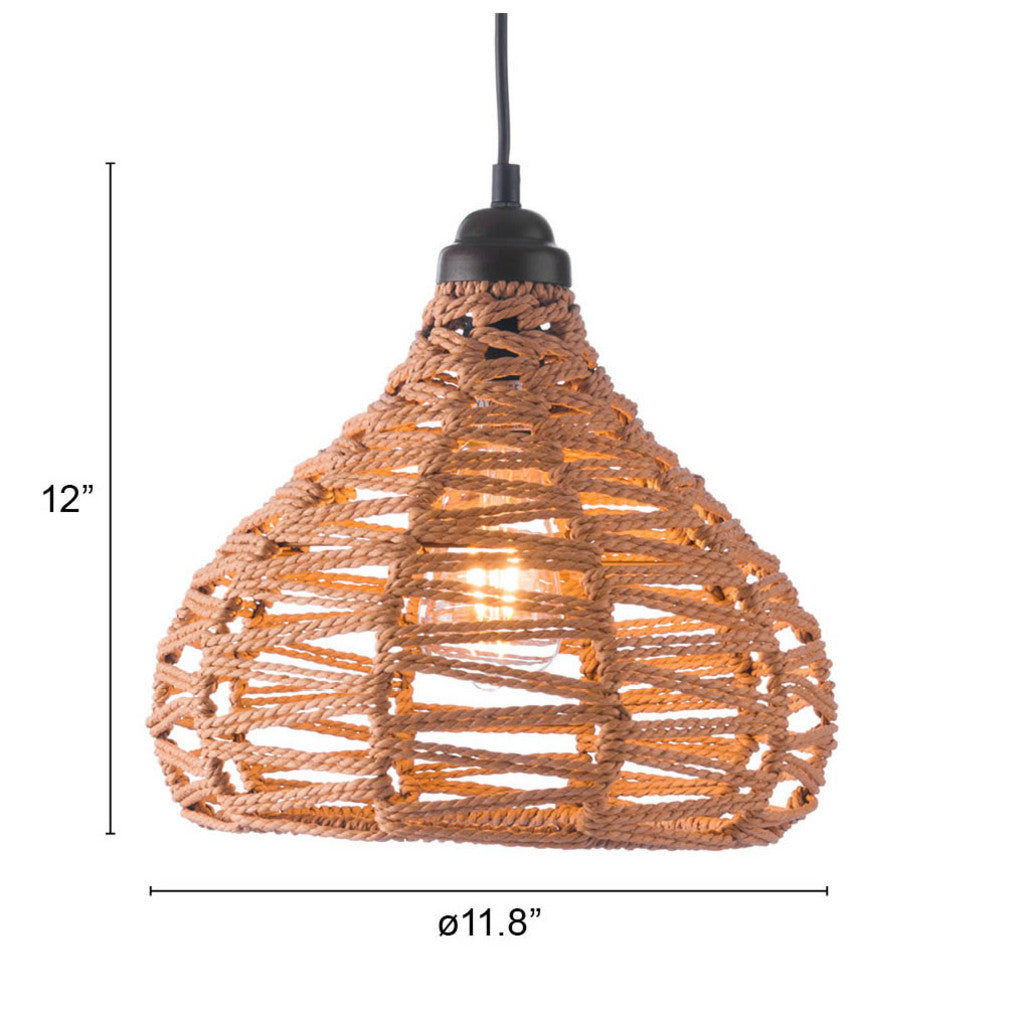 Natural Lantern Metal Dimmable Ceiling Light With Natural Shades - GreatEagleInc