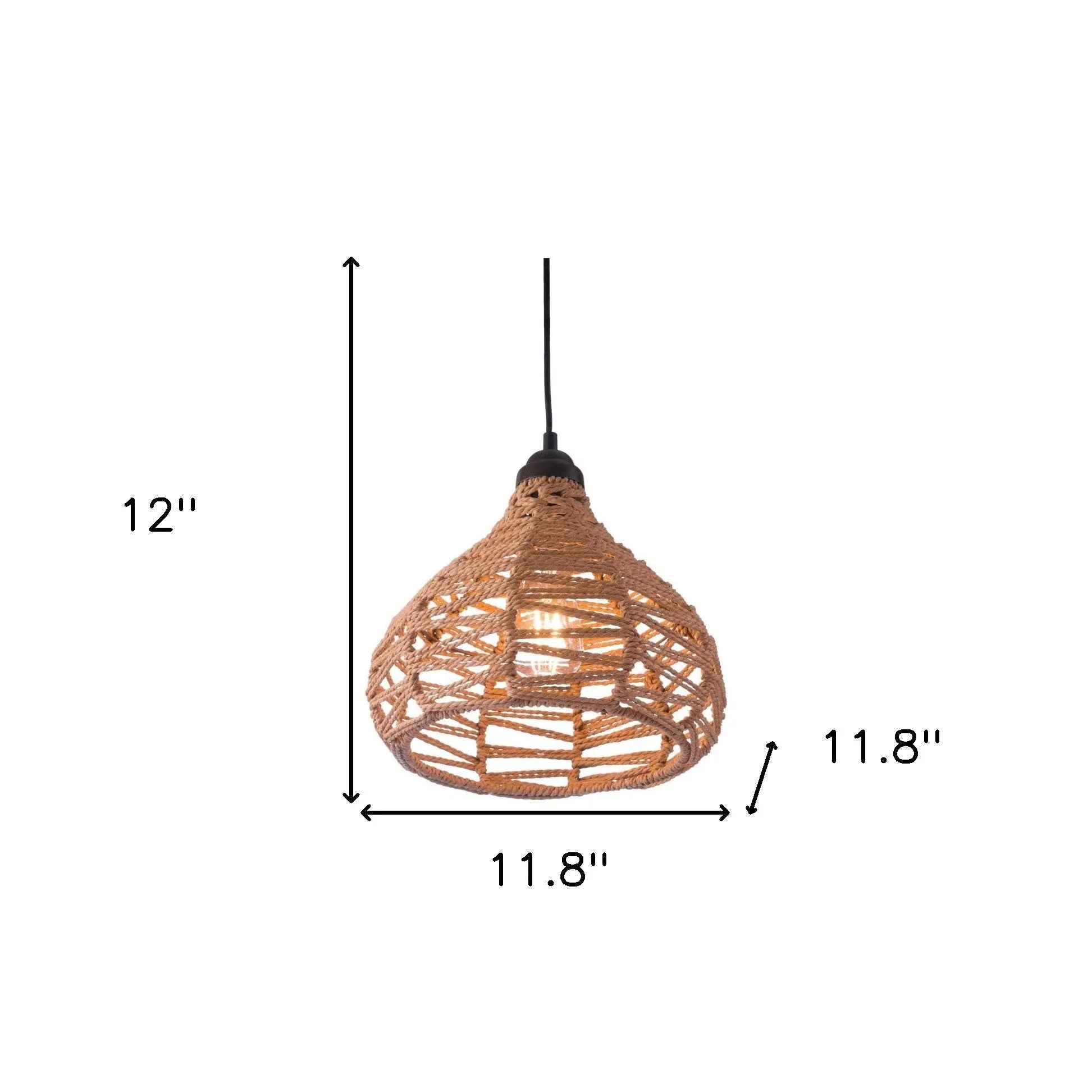 Natural Lantern Metal Dimmable Ceiling Light With Natural Shades - GreatEagleInc