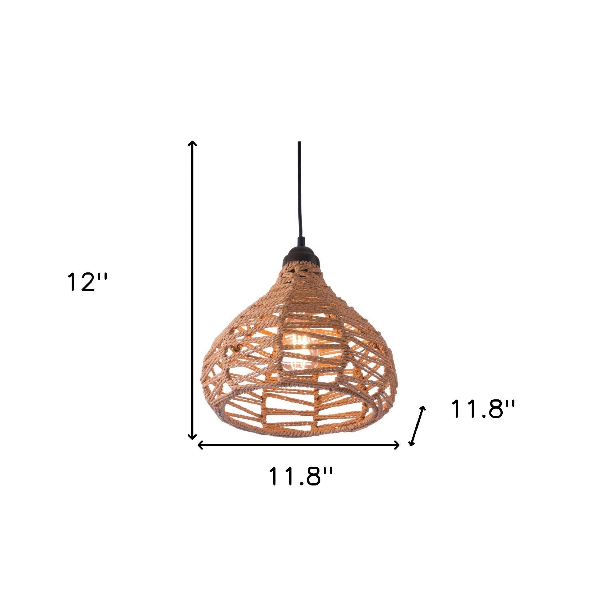 Natural Lantern Metal Dimmable Ceiling Light With Natural Shades - GreatEagleInc