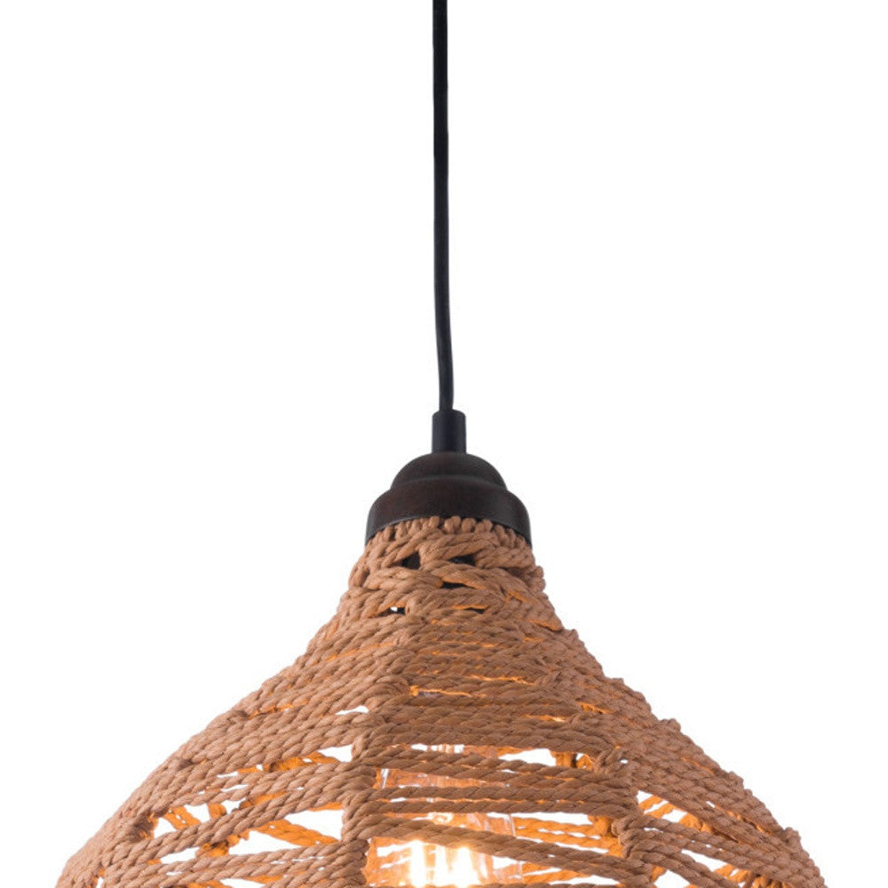 Natural Lantern Metal Dimmable Ceiling Light With Natural Shades - GreatEagleInc