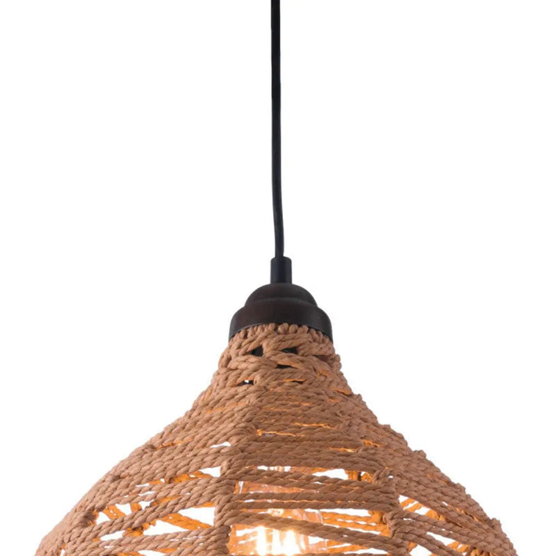 Natural Lantern Metal Dimmable Ceiling Light With Natural Shades - GreatEagleInc